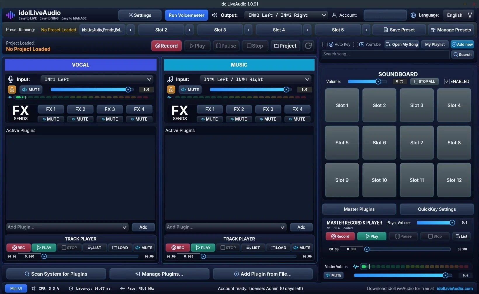 idolLiveAudio UI