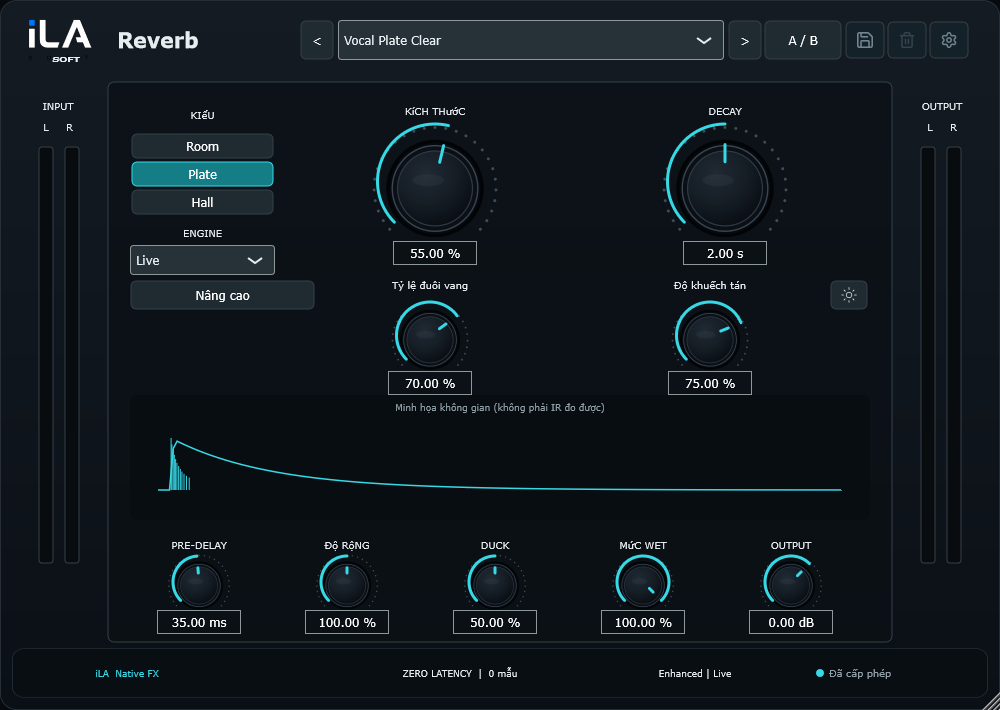 iLA Reverb interface